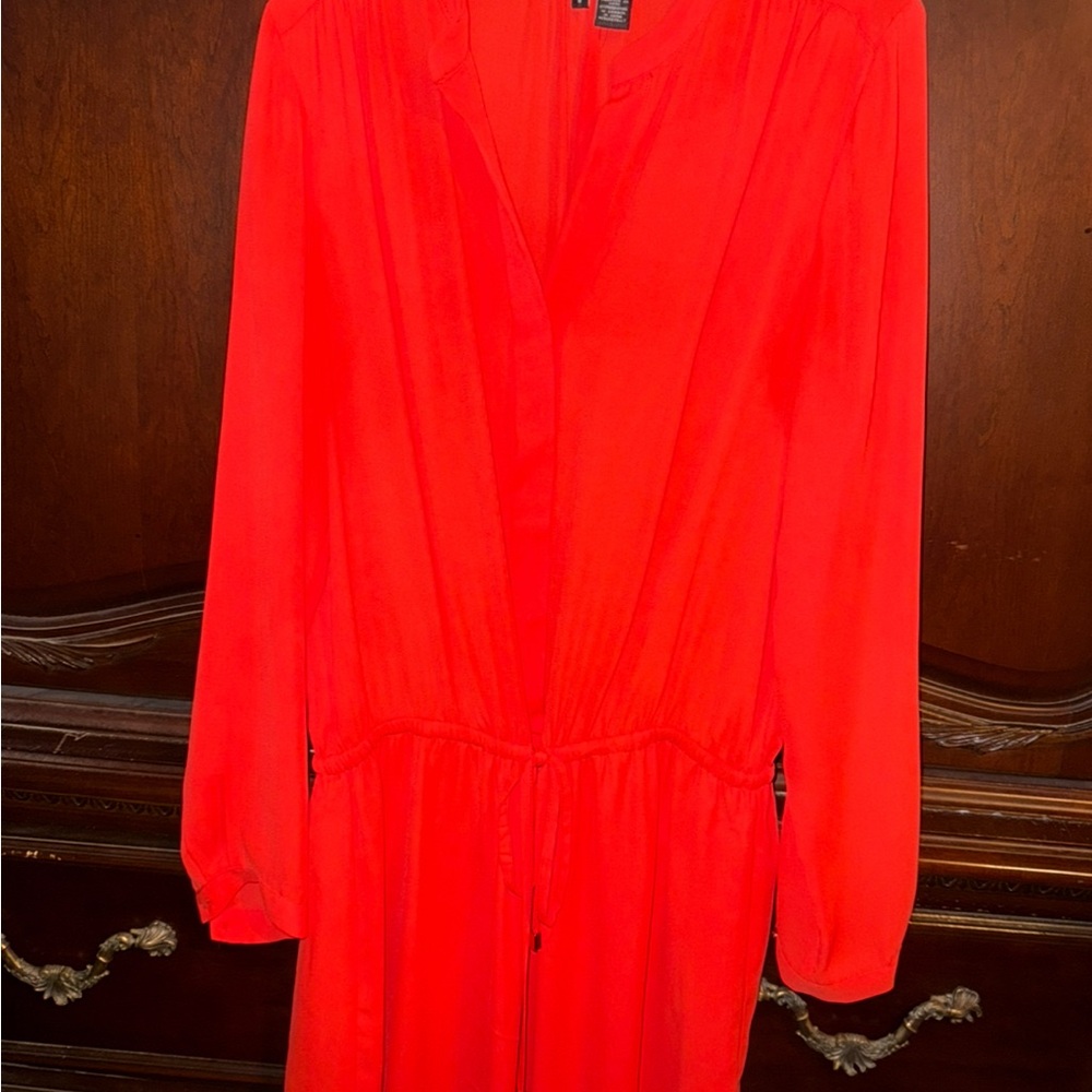 Hilary Radley burnt orange with elastic waist Bishop Sleeves.